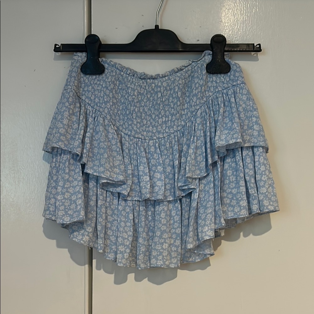 Rock N Rags Blue Floral Skirt